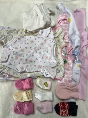 🍓🍼👶🚼🧦Assorted Pink and White Baby One-Piece Bodysuit Pack